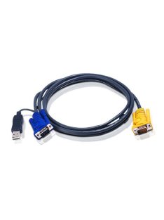   ATEN KVM Kábel USB, 3 az 1-ben SPHD és beépített PS/2 - USB konverter,   5m - 2L-5205UP