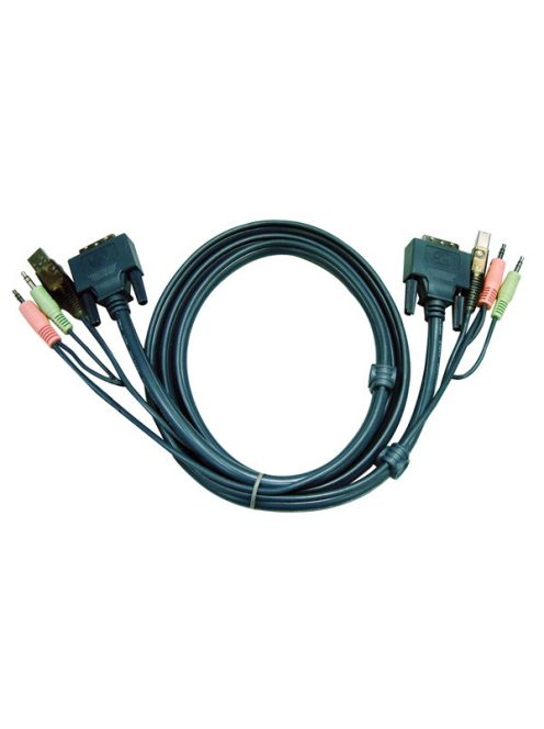 ATEN KVM Kábel USB és DVI,   3m - 2L-7D03U