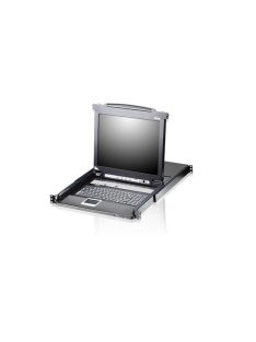   ATEN Switch 8-Port PS/2-USB VGA 17" LCD KVM, Daisy-Chain, USB periféria támogatás, Ujjlenyomat olvasó - CL5708FM-AT-AG
