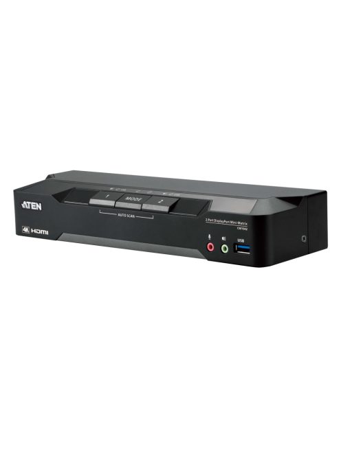 ATEN KVM Switch Mini-Mátrix USB DisplayPort 4K + Audio, 2 port - CM1942