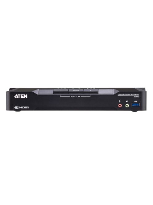 ATEN KVM Switch Mini-Mátrix USB DisplayPort 4K + Audio, 2 port - CM1942