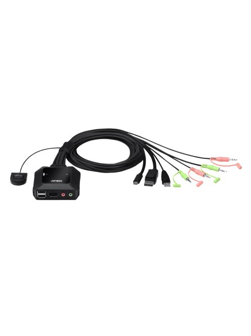 ATEN KVM Switch Hybrid kábel USB-C - DisplayPort, 2 port - CS52DP
