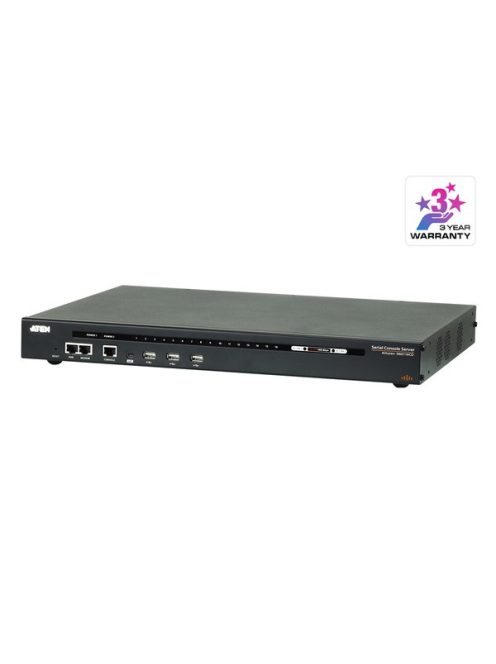 ATEN Serial Konzol Szerver dual-power, 16 port (Cisco pin-outs és auto-sensing DTE/DCE funkció)