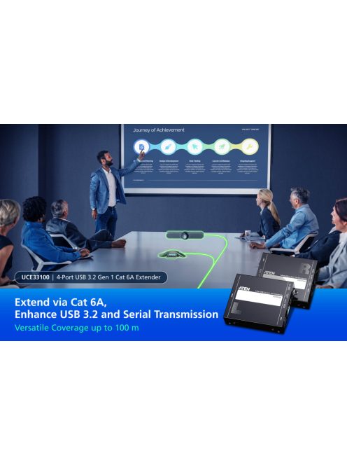 ATEN Extender USB 3.2 Gen 1, Cat6a, 4 port, 100m-ig
