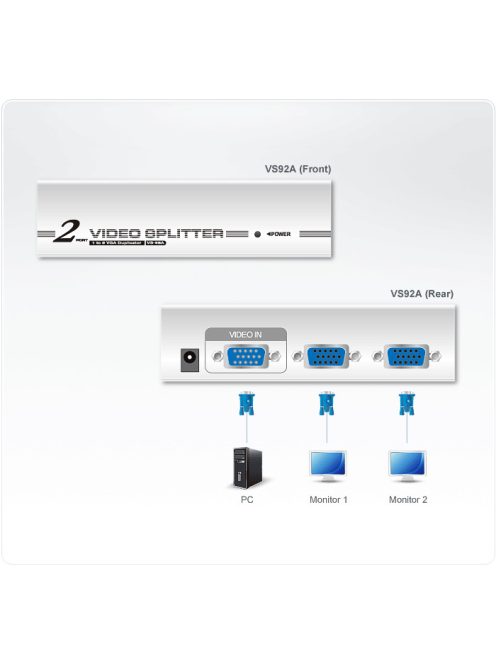 ATEN VanCryst Splitter VGA, 2 port - VS92A